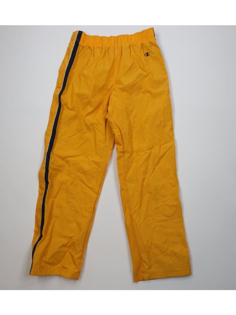 Vtg 90s Champion Mens Medium Lined Wide Leg Tearaway Windbreaker Pants Yellow